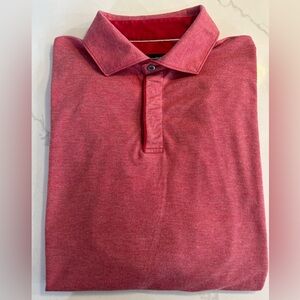 Ermenegildo Zegna RED THIN PINSTRIPE POLO XXL